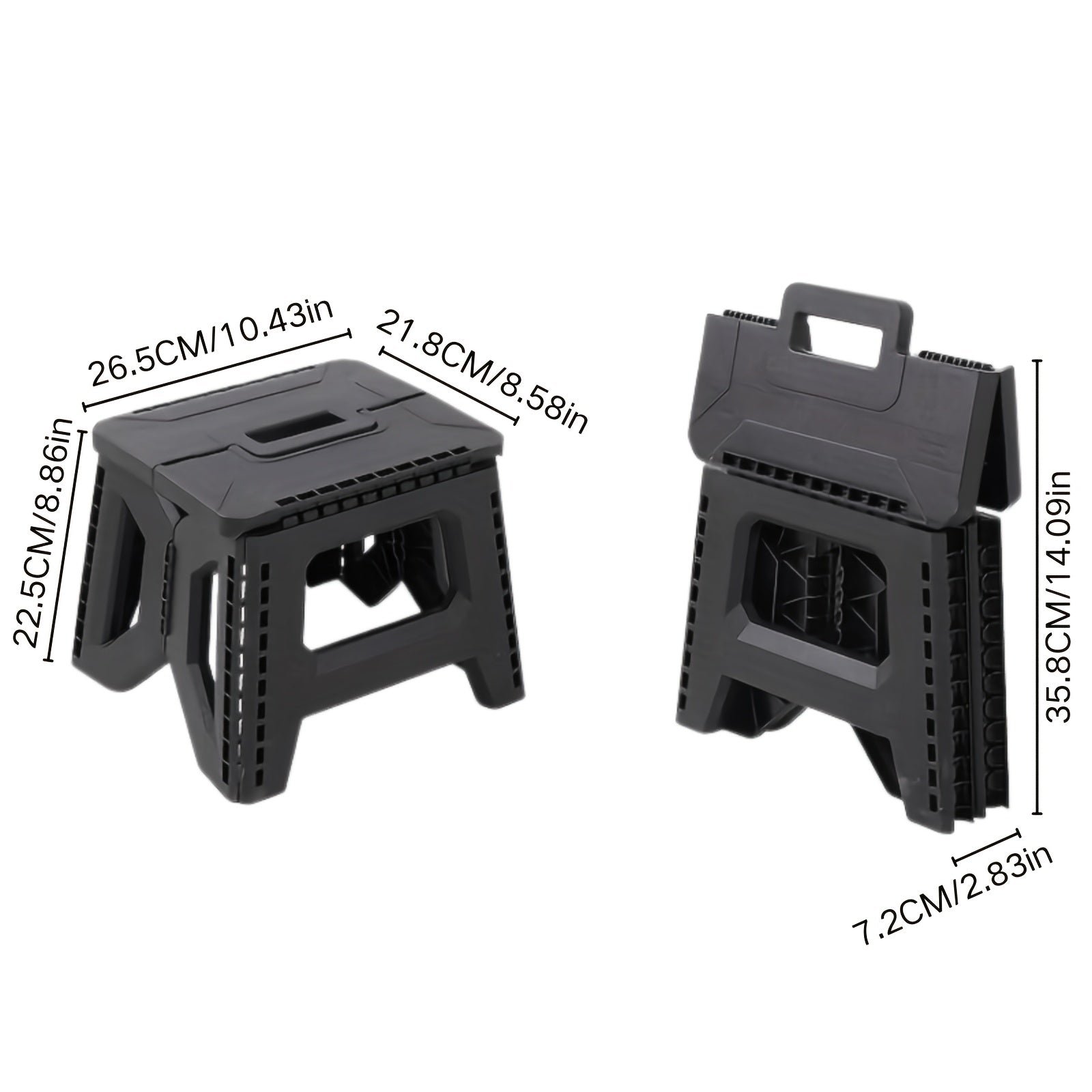 Folding Stool shown in the Black option