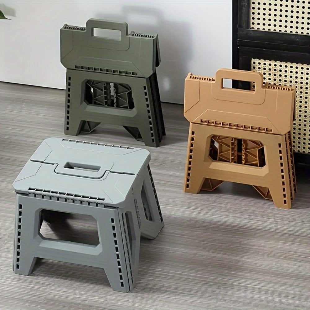 Heavy-Duty Plastic Folding Stool with Carry Handle and Tool-Free Assembly detail image - detail view 12