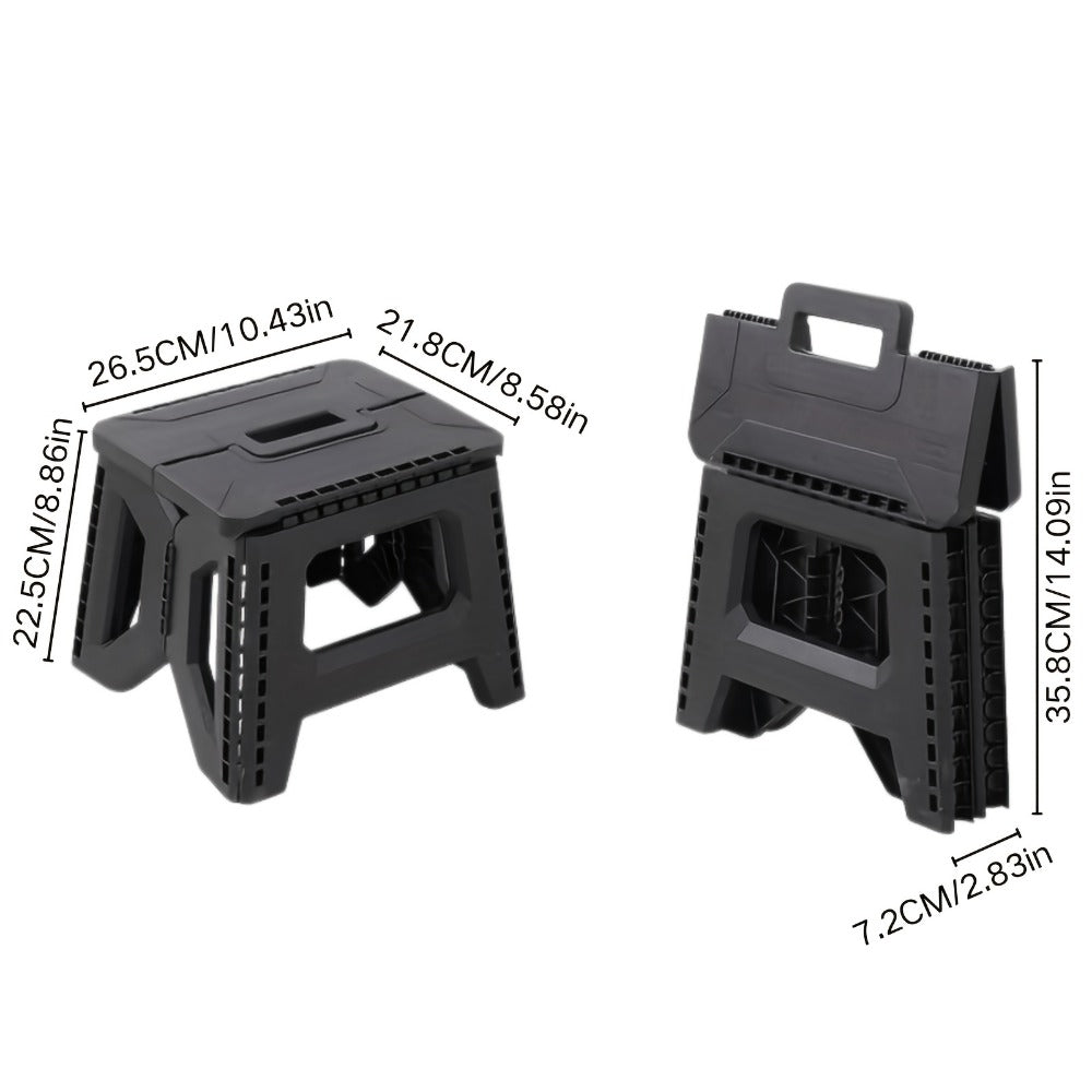 Heavy-Duty Plastic Folding Stool with Carry Handle and Tool-Free Assembly detail image - detail view 3