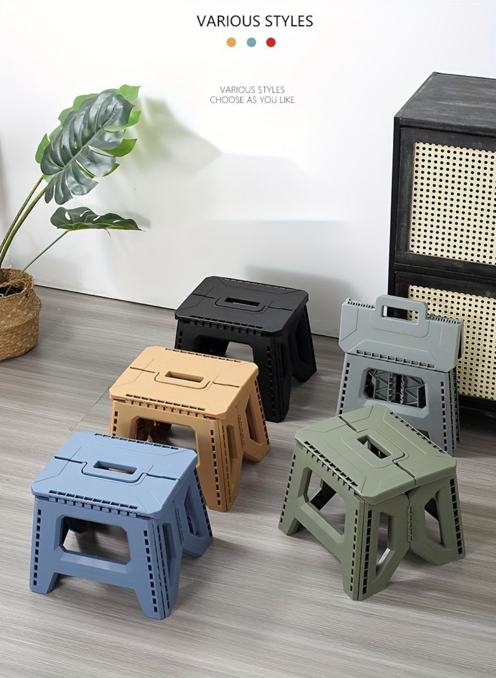 Heavy-Duty Plastic Folding Stool with Tool-Free Assembly and Multiple Color Options detail image - detail view 11