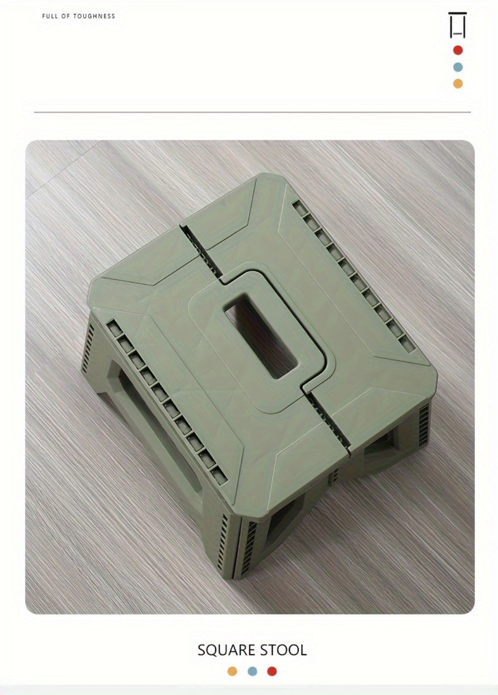 Heavy-Duty Plastic Folding Stool with Tool-Free Assembly and Multiple Color Options detail image - detail view 13