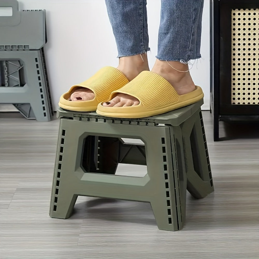 Folding Stool, Square Plastic 330 lbs Heavy Duty Portable Collapsible Seat for Indoor shown in the main product view