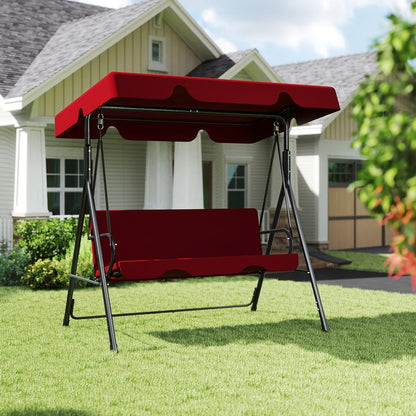 Porch Swing Set, Outdoor Patio Swing with Stand & Canopy Heavy Duty Iron Frame Adjustable shown in the main product view