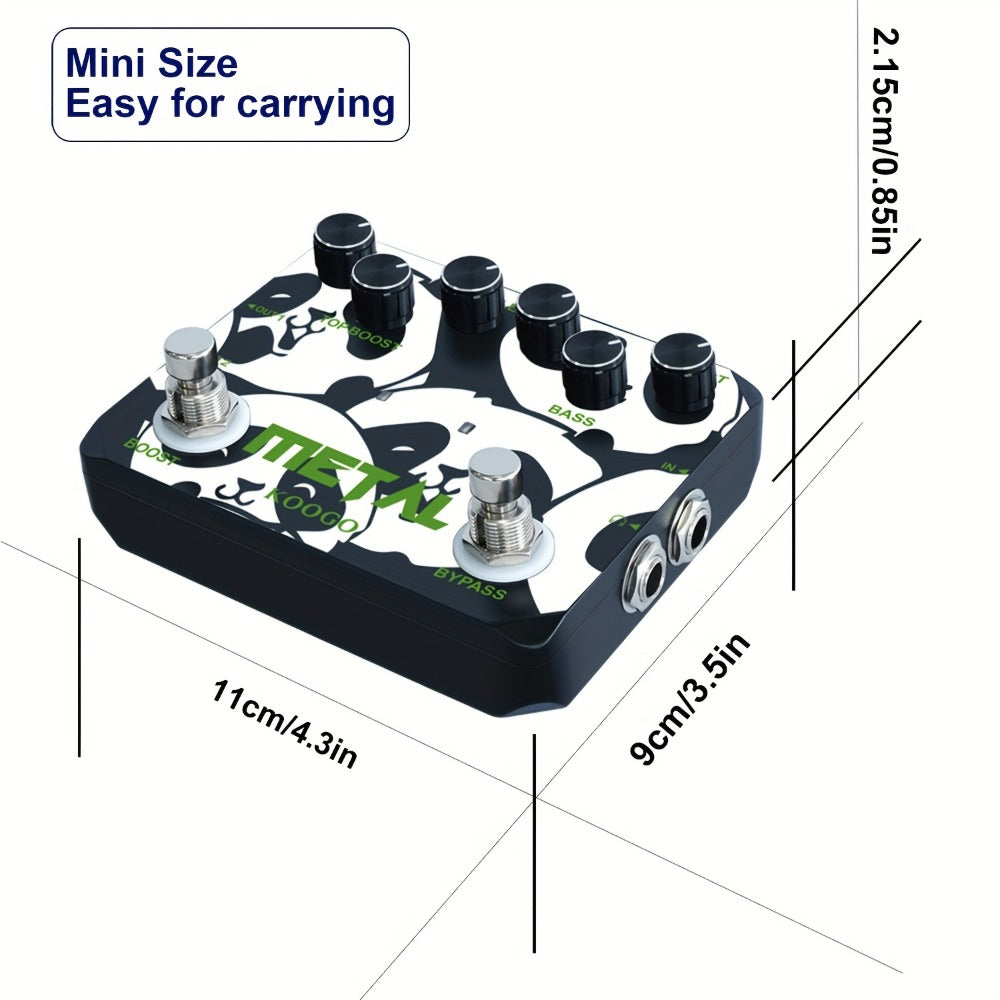 Heavy Metal Distortion Guitar Pedal, Realize The Sounds Of Metal, Rock And Punk, Muff Top Boost Distortion Guitar Effect Pedal With 80s Or 90s Metal Sounds And Earphone Useable Output Ture Bypass, Note That The Power Supply Is Not Included.