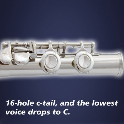 HOGSN 16-Hole Concert Flute in C with Hard Case and Cleaning Kit detail image - detail view 5