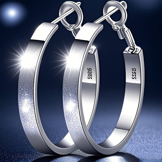 Hoop Earrings for Women - 925 Sterling Silver Hypoallergenic Cartilage for 30/40/50/60mm Simple - main product view