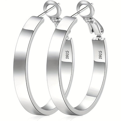 Hoop Earrings for Women - 925 Sterling Silver Hypoallergenic Cartilage for 30/40/50/60mm Simple - product detail view 5
