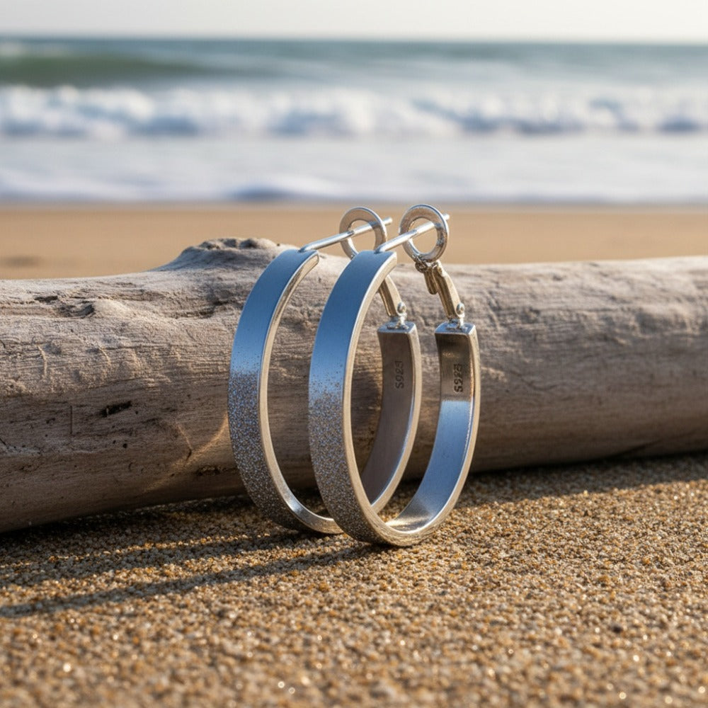 Hoop Earrings for Women - 925 Sterling Silver Hypoallergenic Cartilage for 30/40/50/60mm Simple - product detail view 8