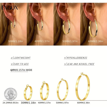 Hoop Earrings for Women - 925 Sterling Silver Hypoallergenic Cartilage for 30/40/50/60mm Simple - product detail view 9
