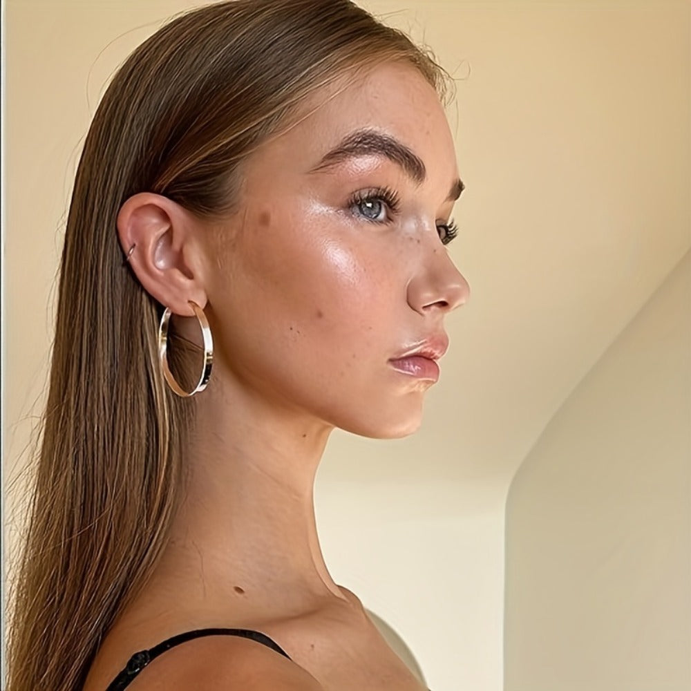Hoop Earrings for Women - 925 Sterling Silver Hypoallergenic Cartilage for 30/40/50/60mm Simple - product detail view 10