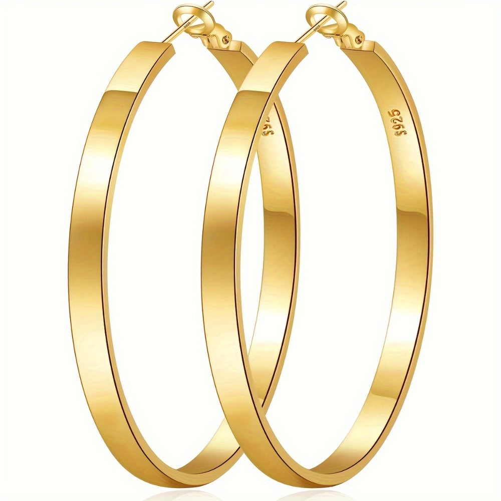 Hoop Earrings for Women - 925 Sterling Silver Hypoallergenic Cartilage for 30/40/50/60mm Simple - product detail view 11
