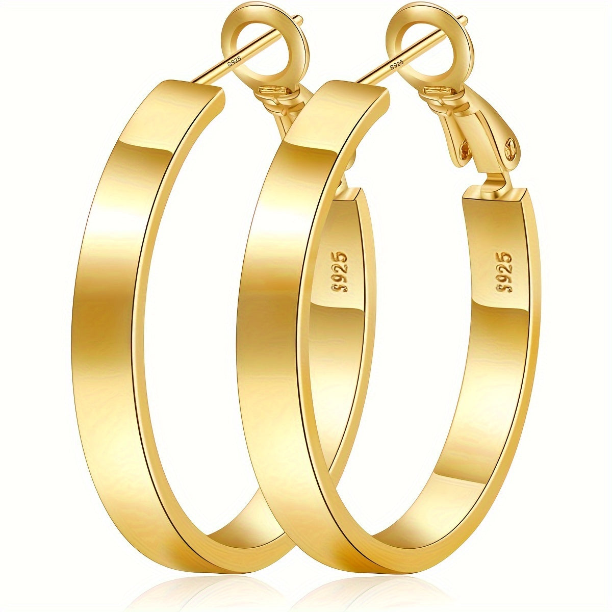 Hoop Earrings for Women - 925 Sterling Silver Hypoallergenic Cartilage for 30/40/50/60mm Simple - product detail view 12