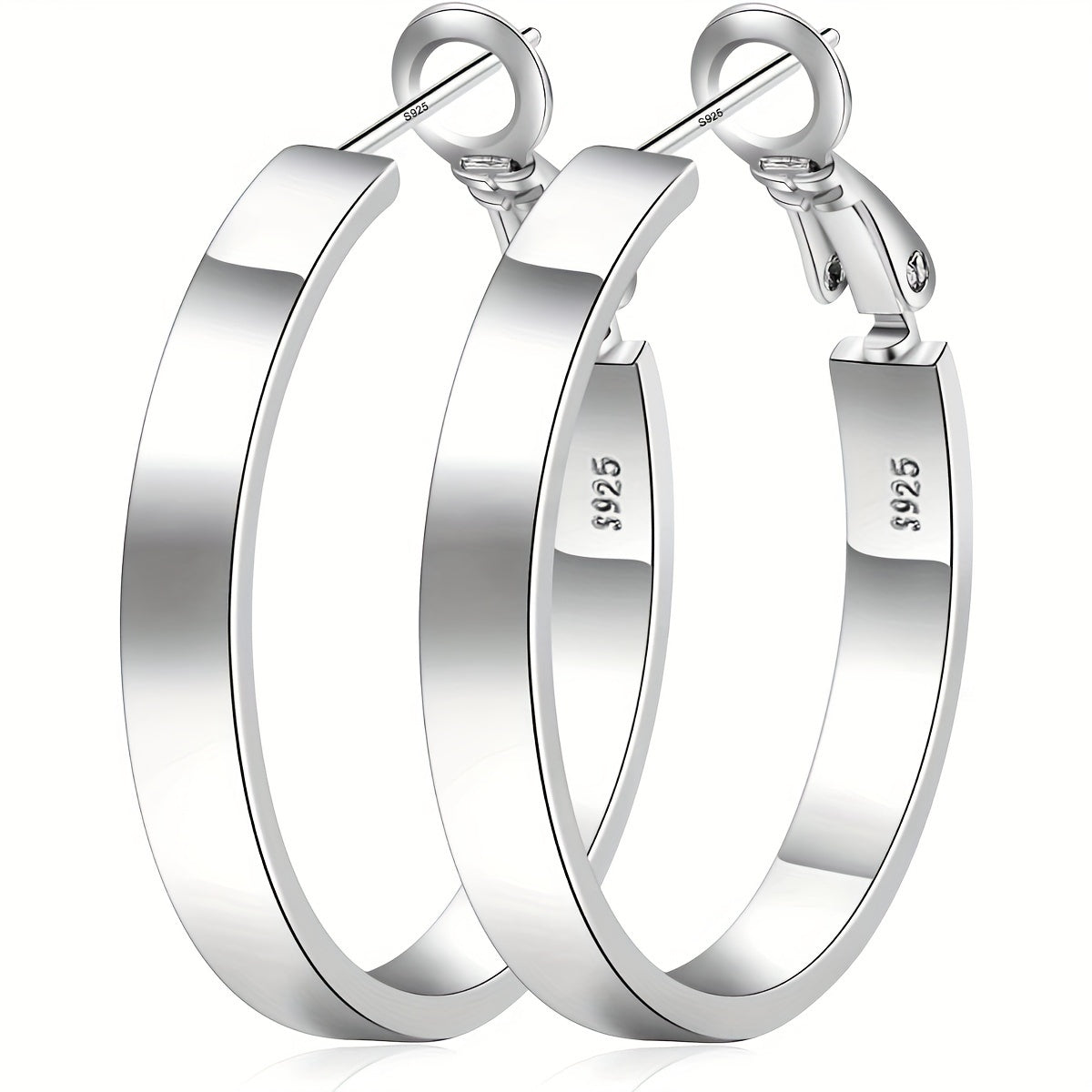Hoop Earrings for Women - 925 Sterling Silver Hypoallergenic Cartilage for 30/40/50/60mm Simple - product detail view 13