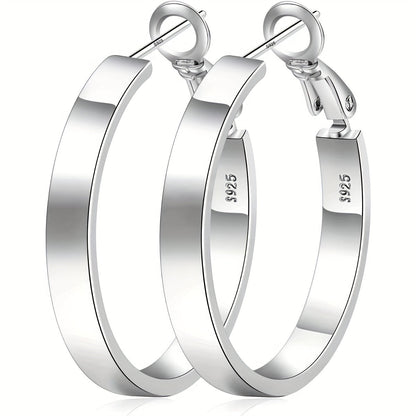 Hoop Earrings for Women - 925 Sterling Silver Hypoallergenic Cartilage for 30/40/50/60mm Simple - product detail view 13
