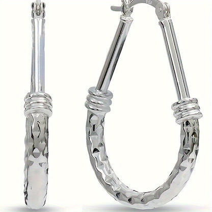 Hoop Earrings for Women - 925 Sterling Silver Italian Classic Design Silver Hypoallergenic Wedding - product detail view 8