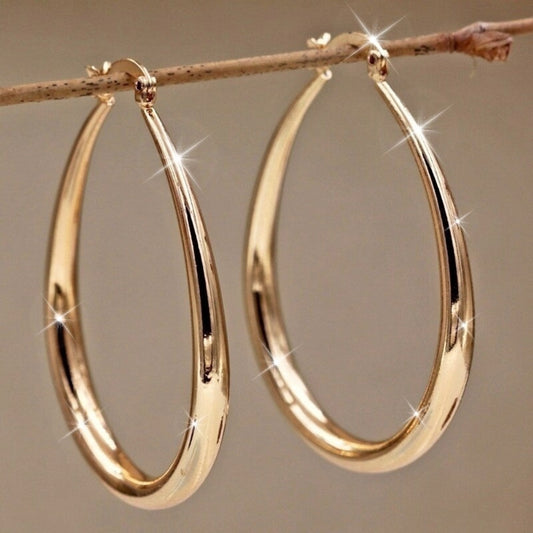 Hoop Earrings for Women - for Bohemian Retro Minimalist Gold No-Plating Nickel-Free Sensitive Ears - main product view