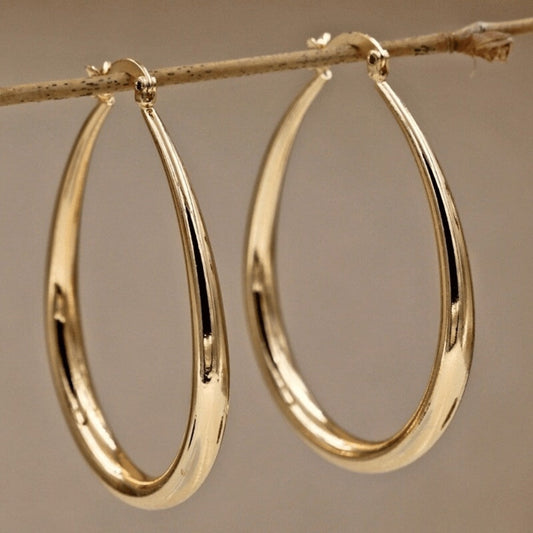Hoop Earrings for Women - for Bohemian Retro Minimalist Gold No-Plating Nickel-Free Sensitive Ears - product detail view 2