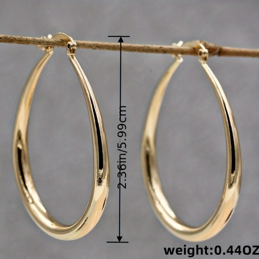 Hoop Earrings for Women - for Bohemian Retro Minimalist Gold No-Plating Nickel-Free Sensitive Ears - product detail view 4