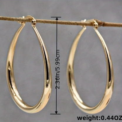 Hoop Earrings for Women - for Bohemian Retro Minimalist Gold No-Plating Nickel-Free Sensitive Ears - product detail view 4