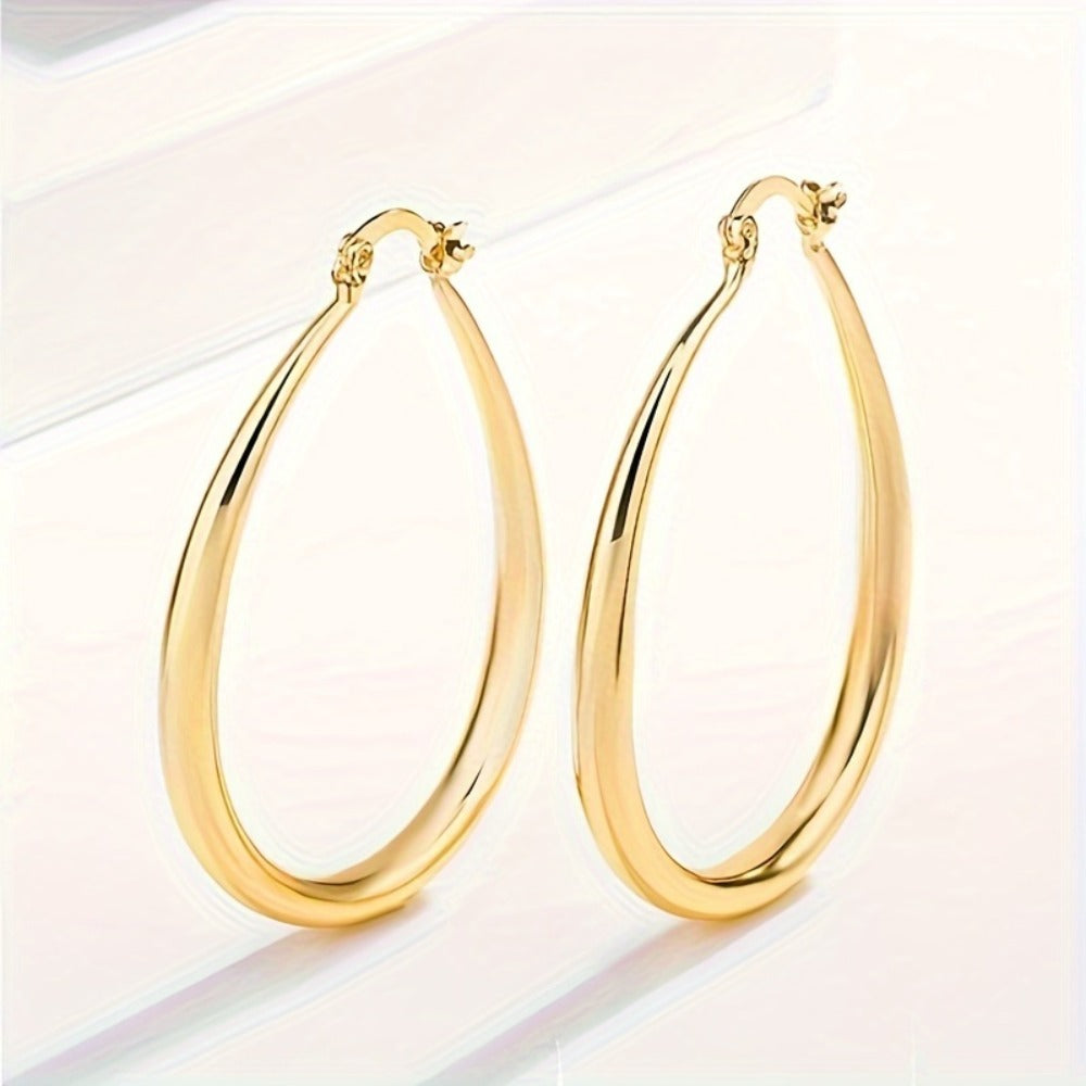 Hoop Earrings for Women - for Bohemian Retro Minimalist Gold No-Plating Nickel-Free Sensitive Ears - product detail view 9