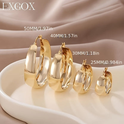 Hoop Earrings for Women - Chunky 925 Sterling Silver - Wide Thick Hypoallergenic Large for , Bold - product detail view 16