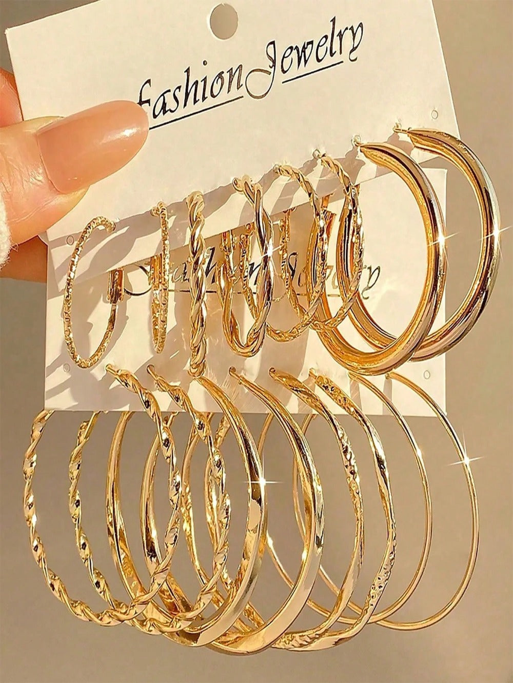 Hoop Earrings for Women - Metal Twist Set 16Pcs - Hypoallergenic Gold Huggie for , Minimalist - product detail view 8