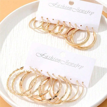 Hoop Earrings for Women - Metal Twist Set 16Pcs - Hypoallergenic Gold Huggie for , Minimalist - product detail view 9