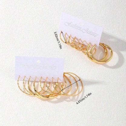 Hoop Earrings for Women - Metal Twist Set 16Pcs - Hypoallergenic Gold Huggie for , Minimalist - product detail view 11