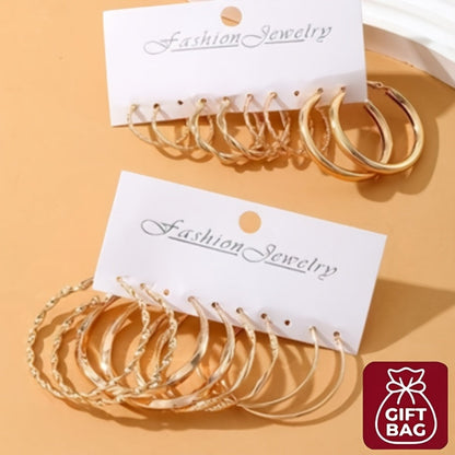 Hoop Earrings for Women - Metal Twist Set 16Pcs - Hypoallergenic Gold Huggie for , Minimalist - product detail view 12