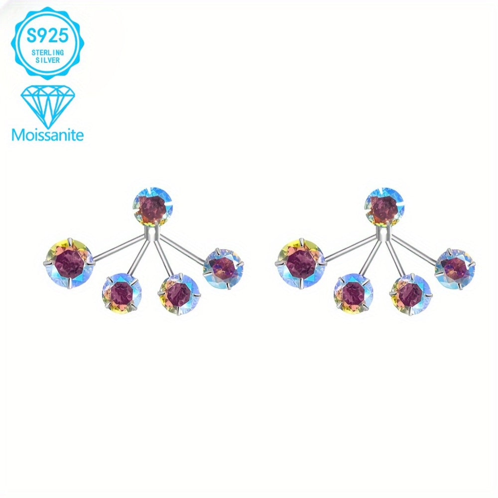 Hoop Earrings for Women - Moissanite 925 Sterling Silver Colorful Torus for Hypoallergenic Boho - product detail view 3