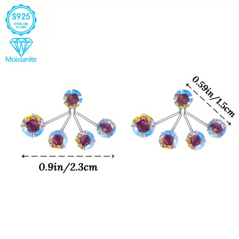 Hoop Earrings for Women - Moissanite 925 Sterling Silver Colorful Torus for Hypoallergenic Boho - product detail view 5