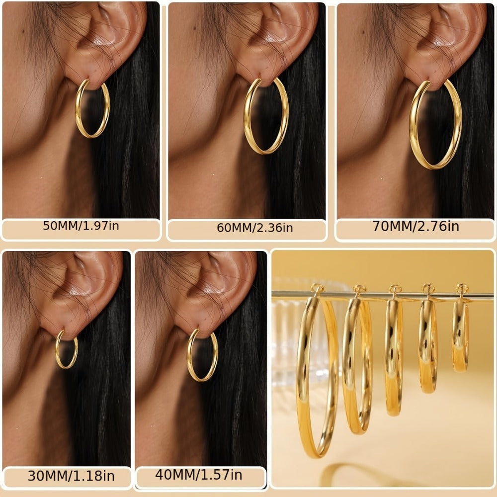 Hoop Earrings for Women - Sterling Silver for - 925 Silver Hypoallergenic Large Round , Lightweight - product detail view 6