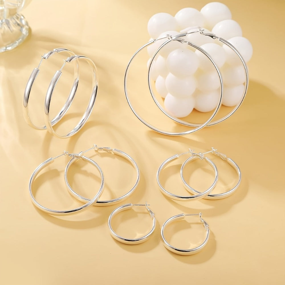 Hoop Earrings for Women - Sterling Silver for - 925 Silver Hypoallergenic Large Round , Lightweight - product detail view 7