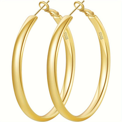 Hoop Earrings for Women - Sterling Silver for - 925 Silver Hypoallergenic Large Round , Lightweight - product detail view 13