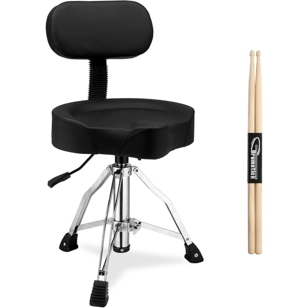 Hydraulic Drum Throne with Backrest shown in the black option