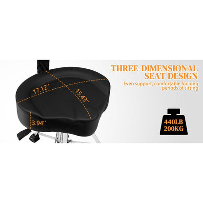 Hydraulic Drum Throne with Backrest, Adjustable Saddle Seat for Drummers detail image - detail view 13
