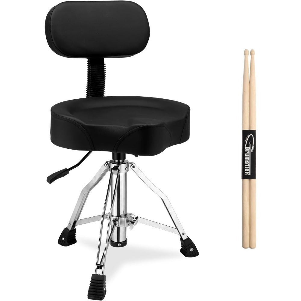 Hydraulic Drum Throne with Backrest, Adjustable Saddle Seat for Drummers detail image - detail view 16
