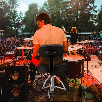 Hydraulic Drum Throne with Backrest, Adjustable Saddle Seat for Drummers detail image