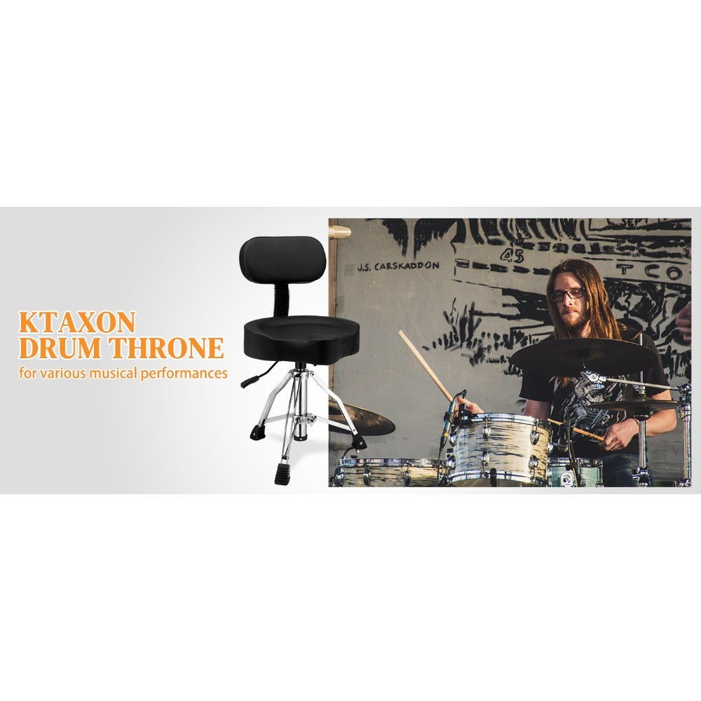 Hydraulic Drum Throne with Backrest, Adjustable Saddle Seat for Drummers detail image - detail view 9