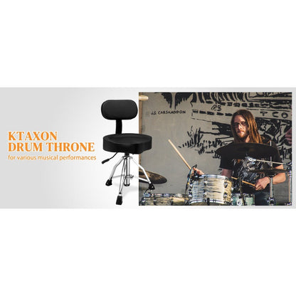 Hydraulic Drum Throne with Backrest, Adjustable Saddle Seat for Drummers detail image - detail view 9