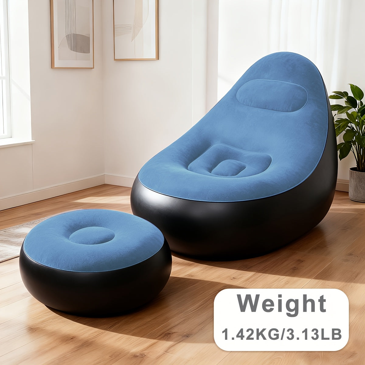 Inflatable Chair shown in the New-Light Blue, 1pc option