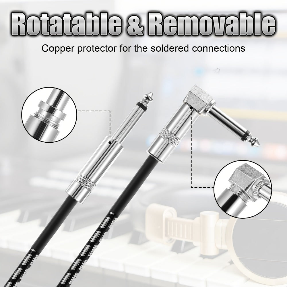 Instrument Cable, 6 Pack, 10 Ft, Pack, Guitar, Cord for Connecting Instruments detail image - detail view 4
