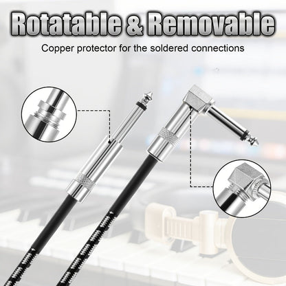 Instrument Cable, 6 Pack, 10 Ft, Pack, Guitar, Cord for Connecting Instruments detail image - detail view 4