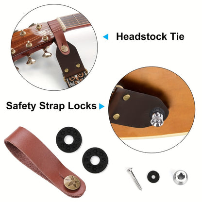 Jacquard Guitar Strap, 2-Inch Adjustable Strap with Picks and Locks detail image - detail view 4
