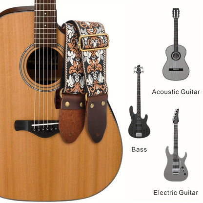 Jacquard Guitar Strap, 2-Inch Adjustable Strap with Picks and Locks detail image - detail view 5
