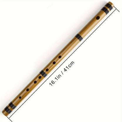 Japanese Bamboo Flute, Handmade 7/8-Hon Wind Instrument for Beginners detail image