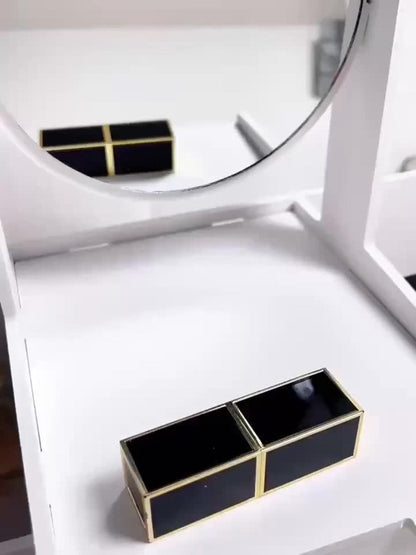 Jewelry Box - with Cat Ear Mirror Large Dressing Table Organizer for Bedroom Home - product detail view 11