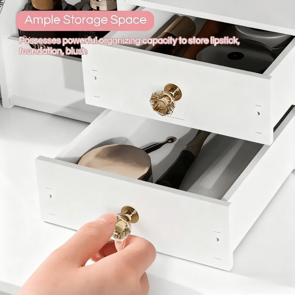 Jewelry Box - with Cat Ear Mirror Large Dressing Table Organizer for Bedroom Home - product detail view 14