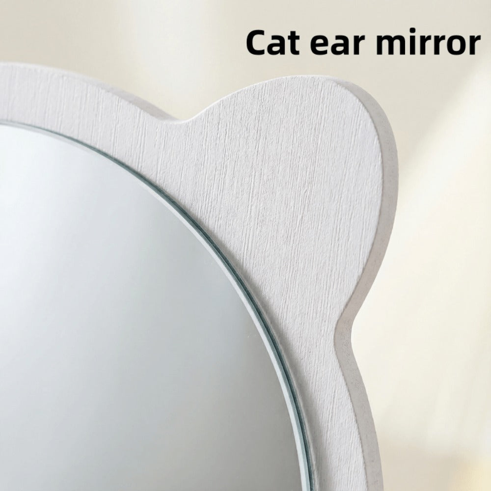 Jewelry Box - with Mirror Cat Ear Design Small Makeup Storage Organizer with Drawers - product detail view 9