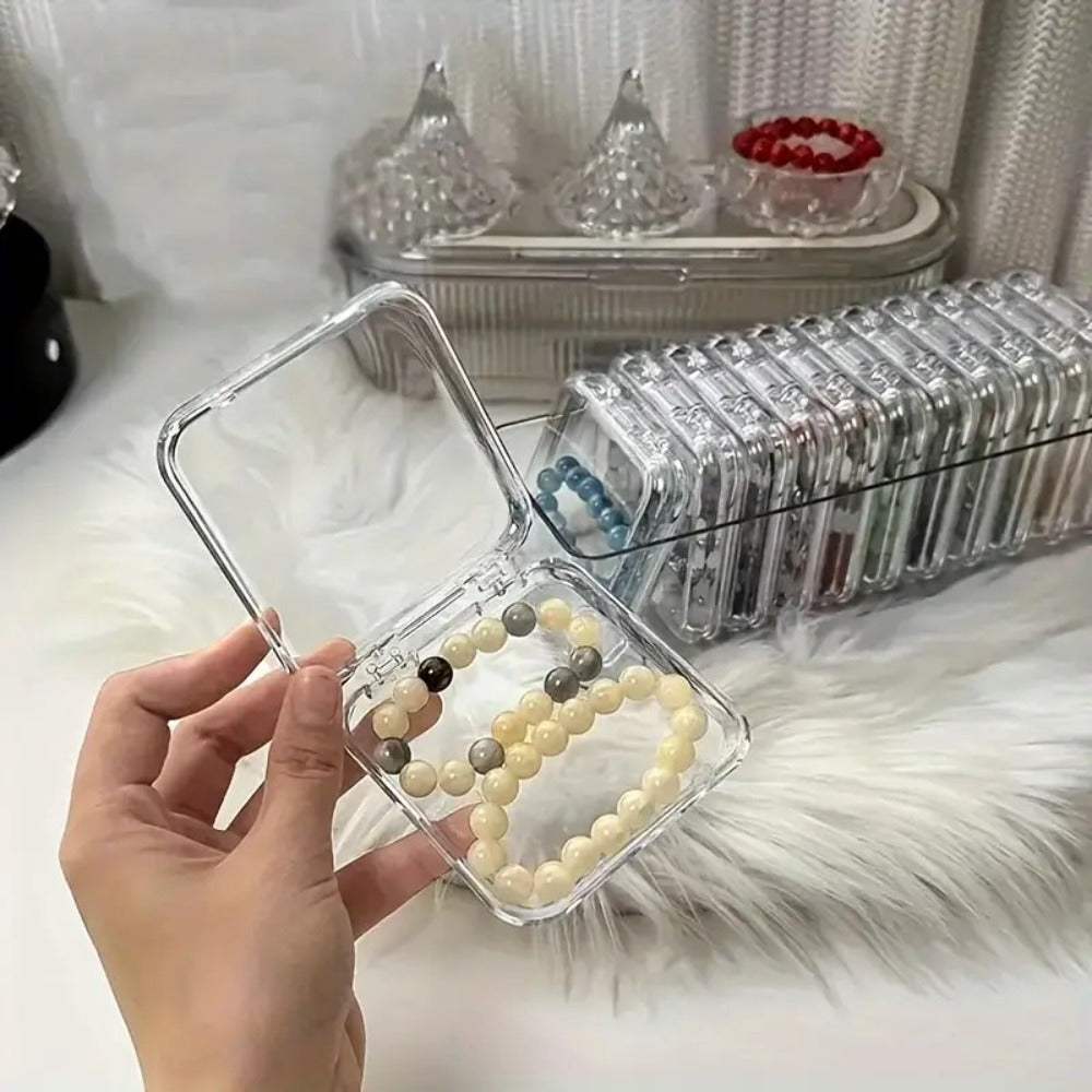 Jewelry Box - Organizer Stackable Clear 13-Piece Transparent Dust-Proof Storage - product detail view 5